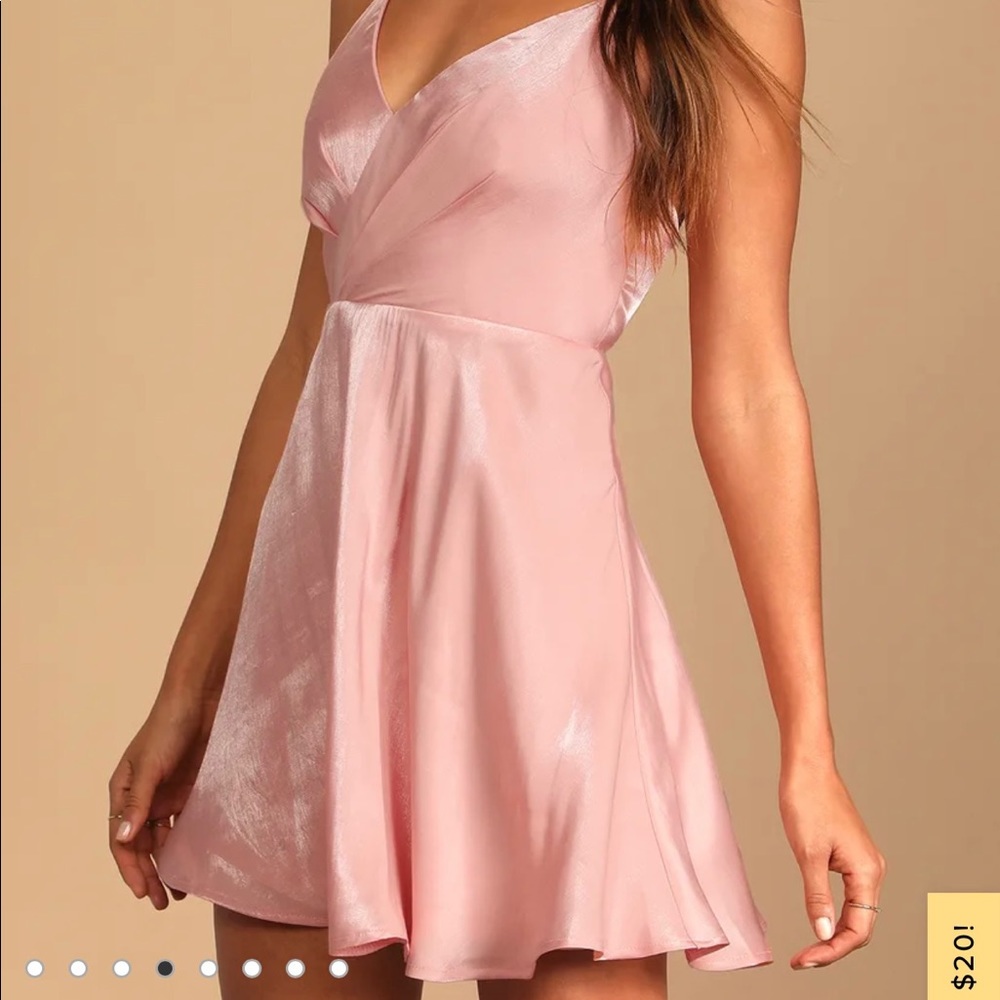 Lulus.com - Pink Satin Skater Dress